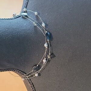 Lia Sophia Women's Black, Gray and Silver 15 inch Beaded Necklace